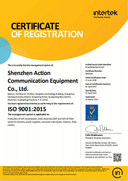 China Mestech Technology certificaten
